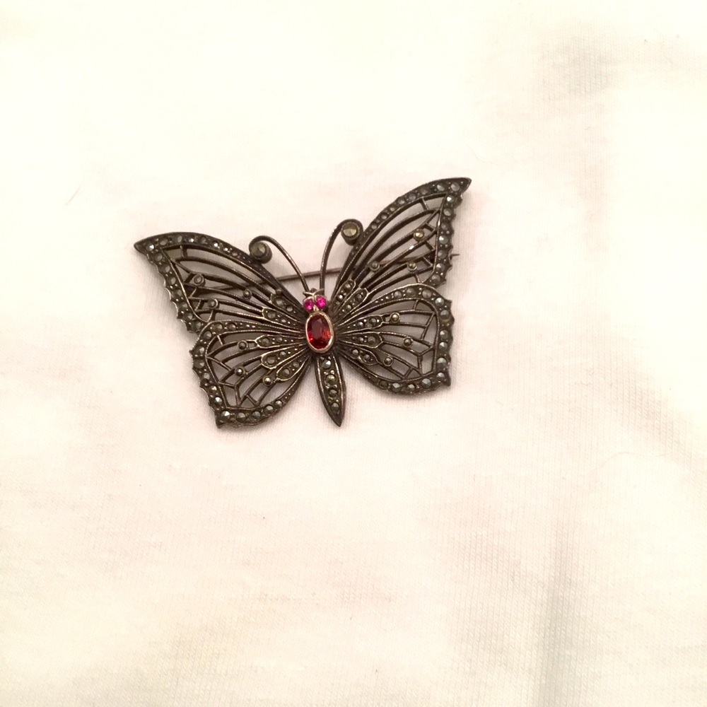 Butterfly Marcasite Brooch